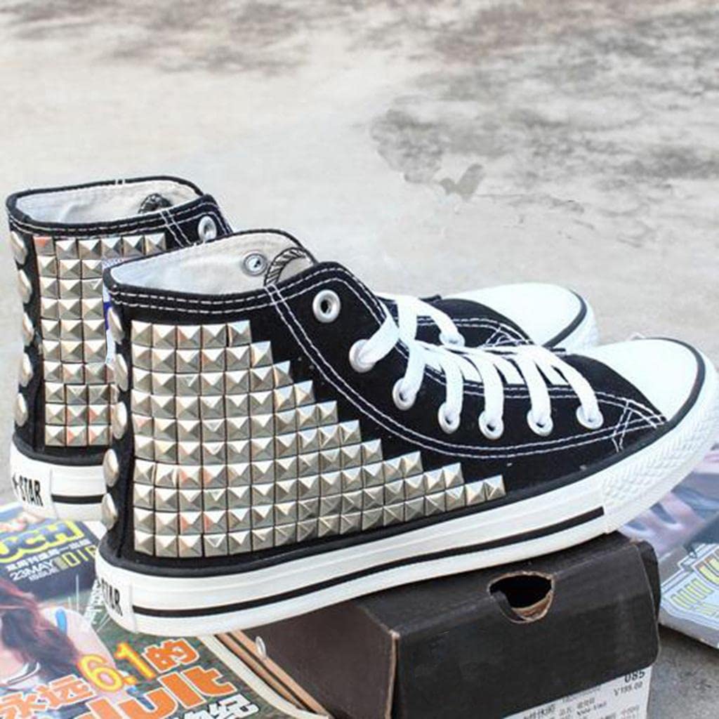 100 Pieces Pyramid Studs Rivets Spots Punk DIY Leather Bag Shoes Silver-image-35