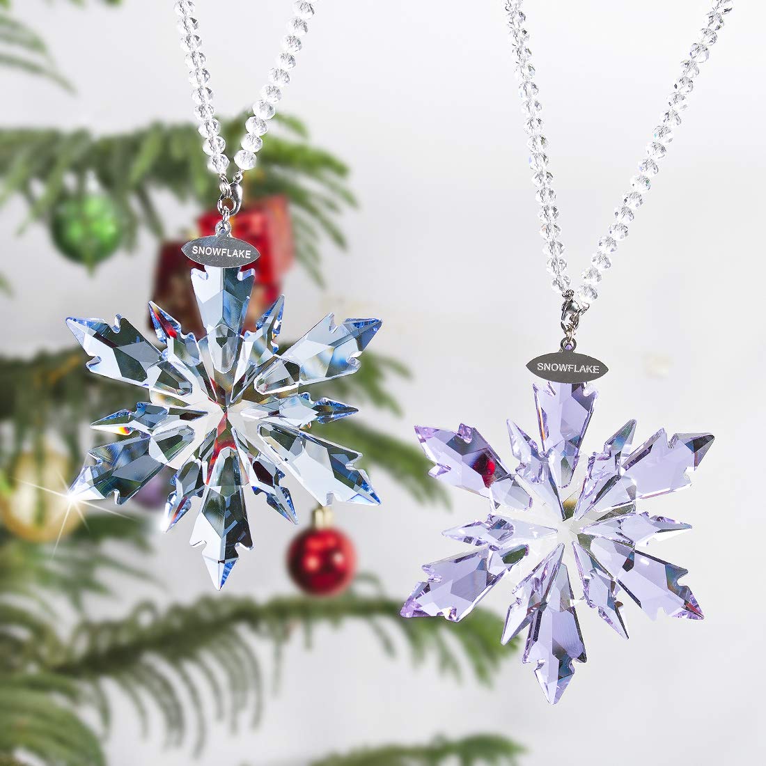 Amazon.co.jp: クリスタルガラス 雪の結晶 オーナメント 窓 吊り下げ