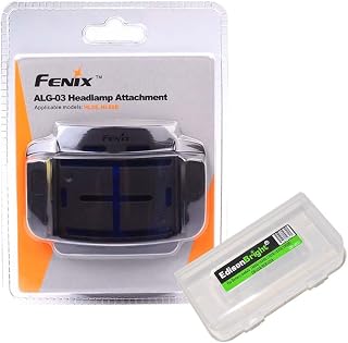 Fenix ALG-03 headlamp helmet mount with EdisonBright Battery Case for HL55 & HL60R
