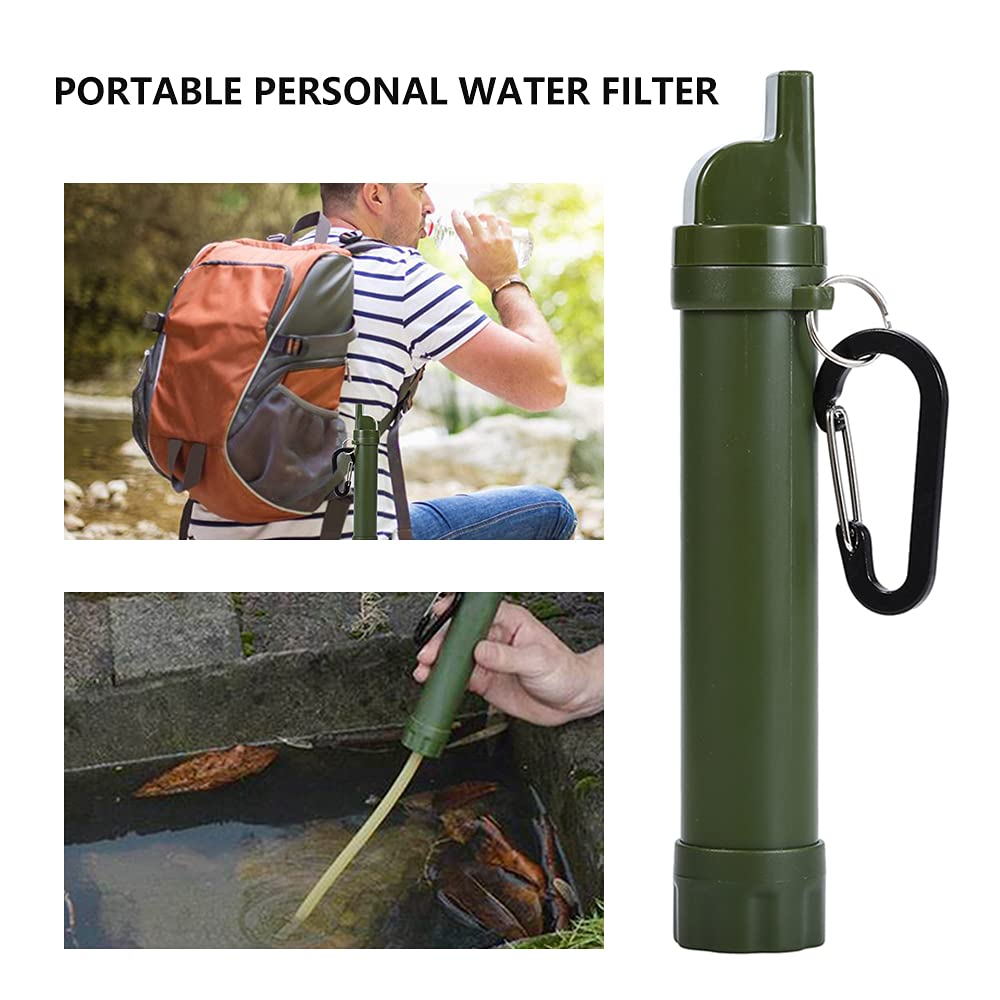 Filtre à Eau Portable Compact 1500L,Purificateur D'eau Randonnée Filtre Eau Personnel,Paille Filtrante Survie,Filtre à Eau D'urgence Ultra-Léger de 0,01 Micron pour Le Camping en Plein Air Randonnée