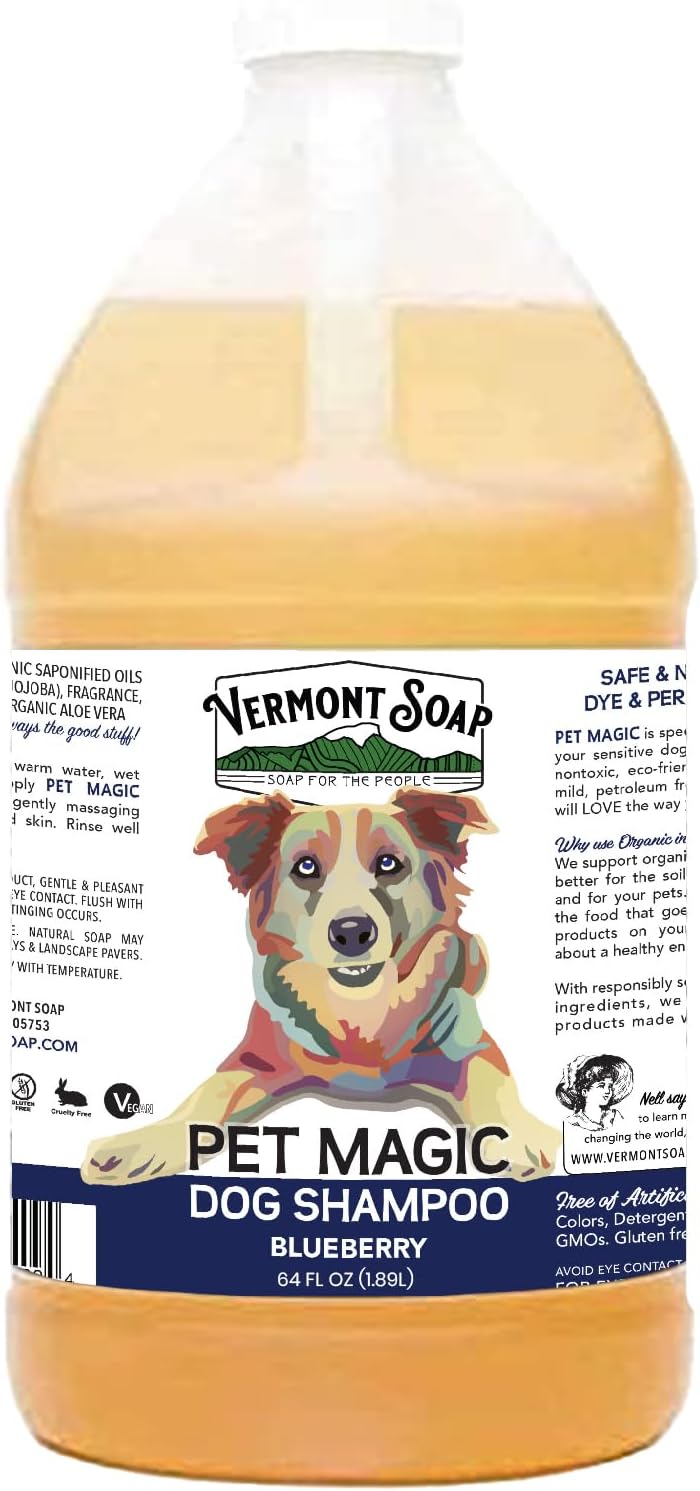 VERMONT SOAP Organic Pet Shampoo, Blueberry Natural Dog Shampoo, 640 oz image 3