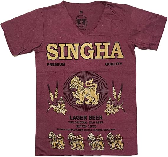 Amazon メンズｍ Xlサイズ シンハービールプリントtシャツ エスニックの定番アイテム どんなボトムにも合わせられる アジアン 2サイズ 男女兼用 ユニセックス ゆうメール対応アイテム メンズ レディース Tシャツ カットソー 通販