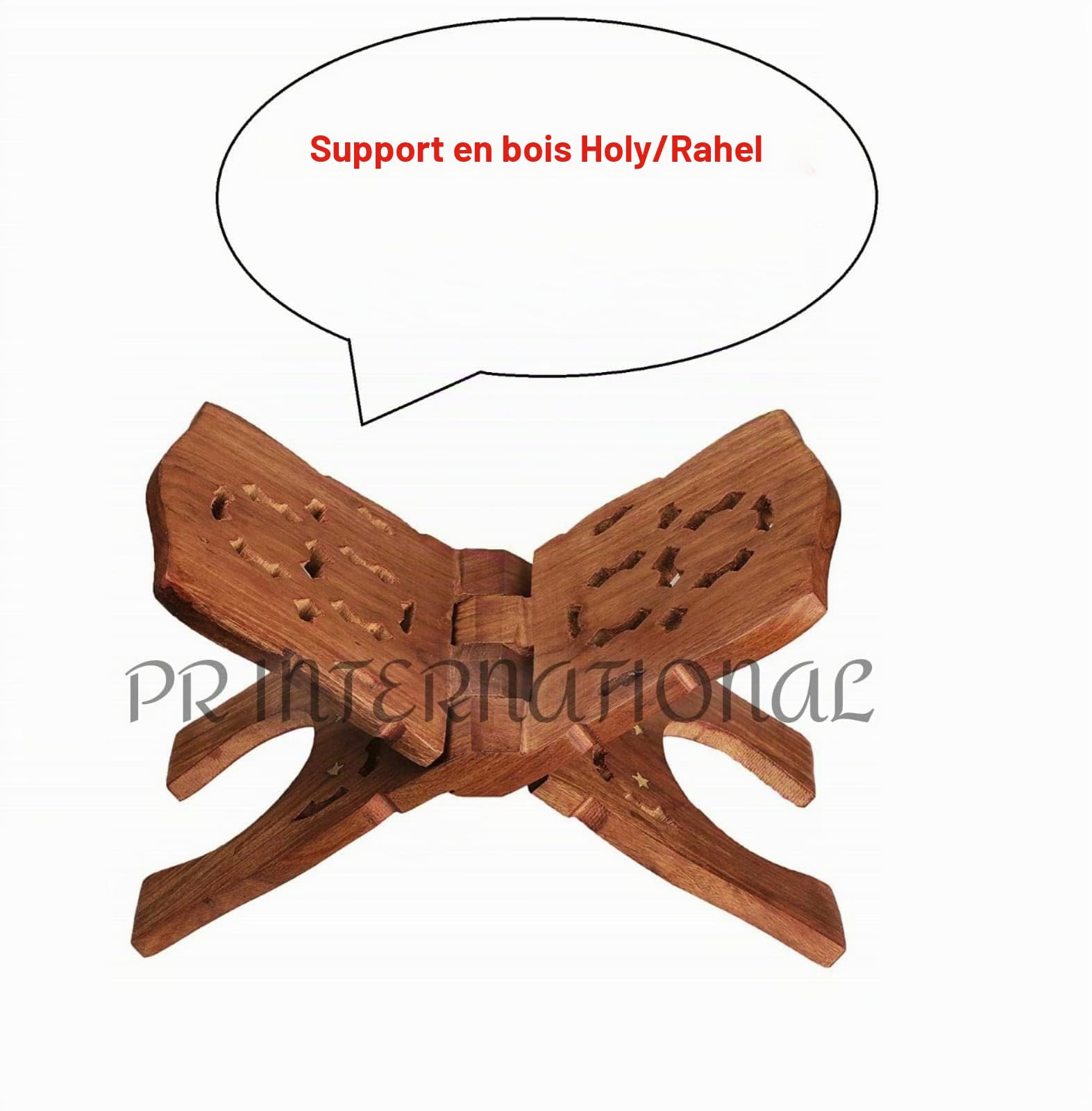 PR International Magnifique support pliable en bois pour livre saint Kuran