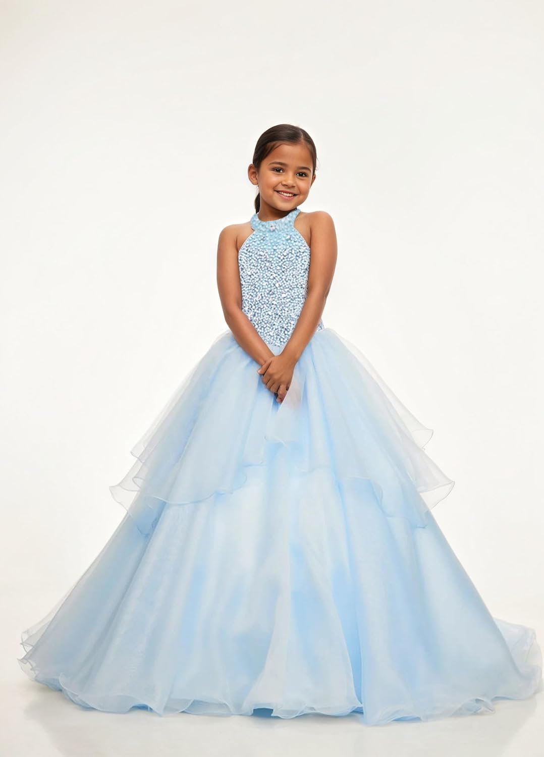 LTW Pageant Dresses for Girls Sweet 16 Party Birthday Ball Gown Quinceanera Flower Girl Dresses with Rhinestones - Image 4