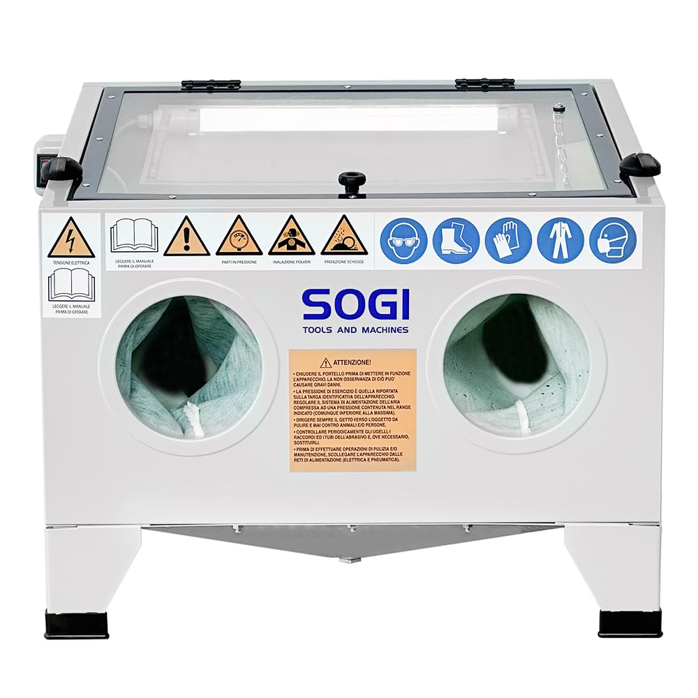 SOGI S-56 Sabbiatrice da banco con abrasivo corindone GRA-36 o GRA-80 oppure microsfere di vetro (S-56 + Microsfere di vetro GRA200-300)