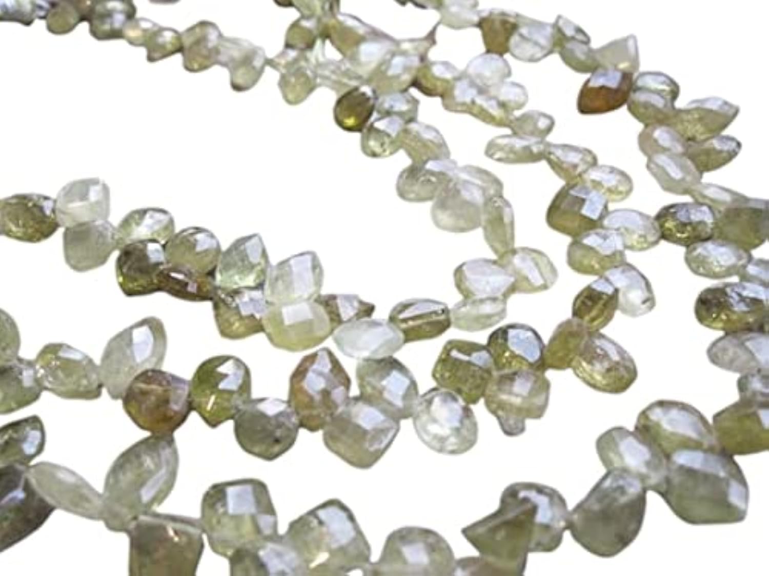 Green Garnet Beads LKBEADS briolettes haut de gamme multi formes 7-8mm