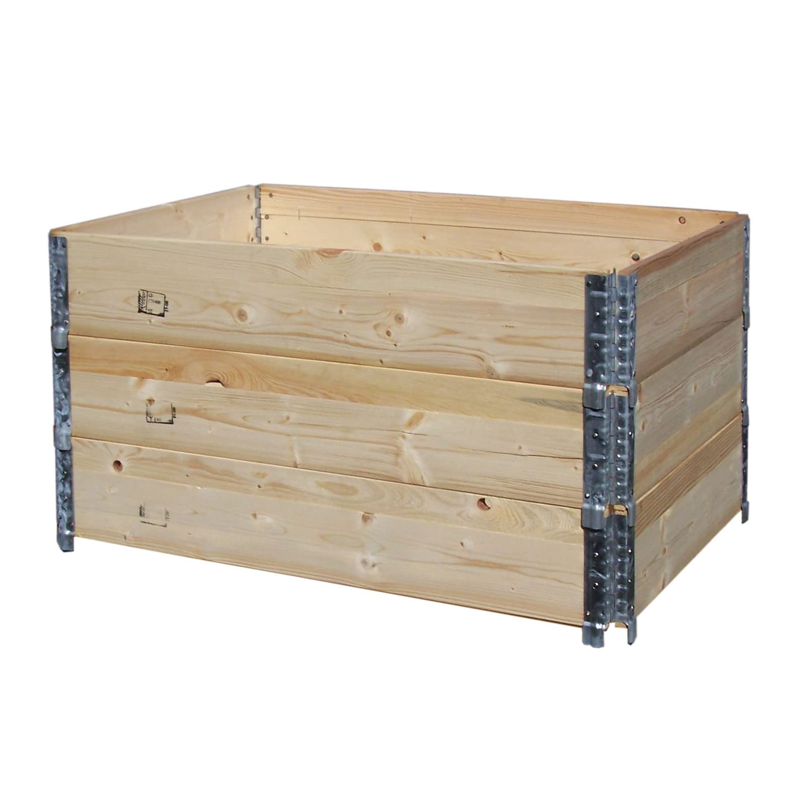 Hochbeet Holzaufsatzrahmen Set 3 Stück Palettenrahmen 120x80x60cm Holzrahmen Stapelbar Steckbar
