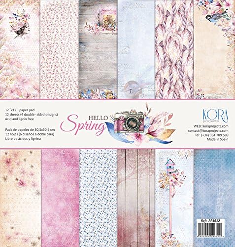 Paper pad (12 Sheets) 12"x12" - Hello Spring