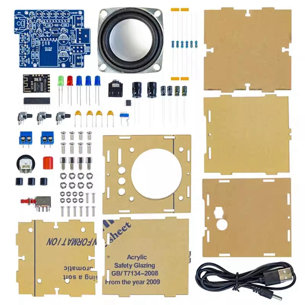 Giilayky DIY Bluetooth Speaker Kit Electronic Kit Component Mini Amplifier Speakers SPI Interface with Acrylic Shell