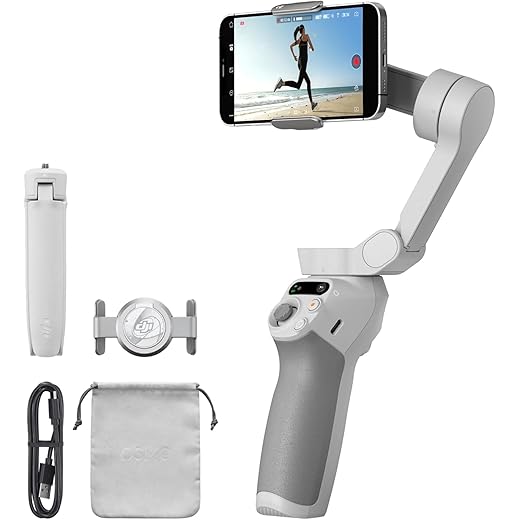 DJI Osmo Mobile SE, 3-Axis Phone Gimbal for iPhone, Android, Built-in Tripod, Selfie Stick, Gimbal Stabilizer for iphone, Andriod, ActiveTrack 6.0, Vlogging Stabilizer for Youtube, TikTok, Travel