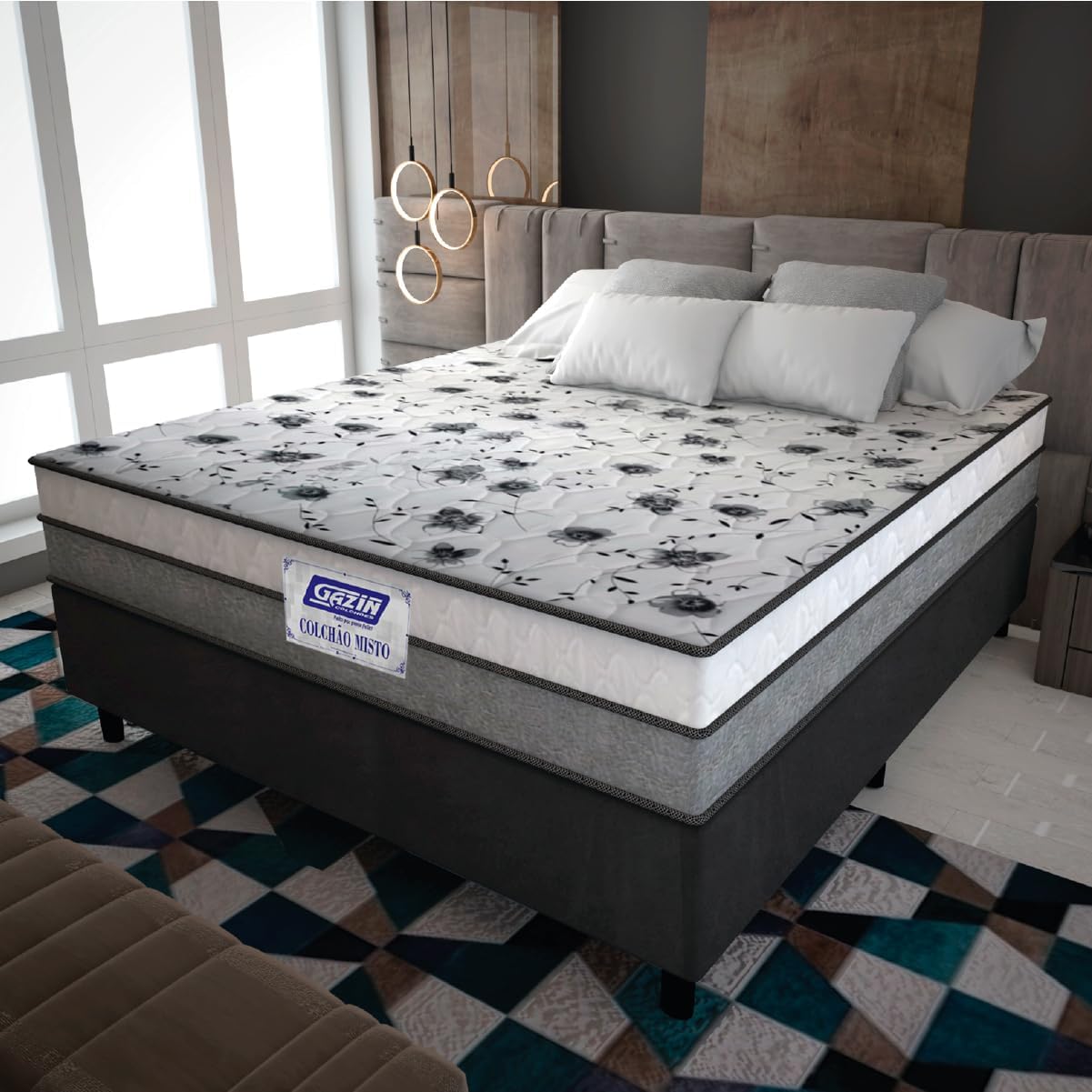 Cama Box Casal Colchão Espuma D33 Fort Gazin
