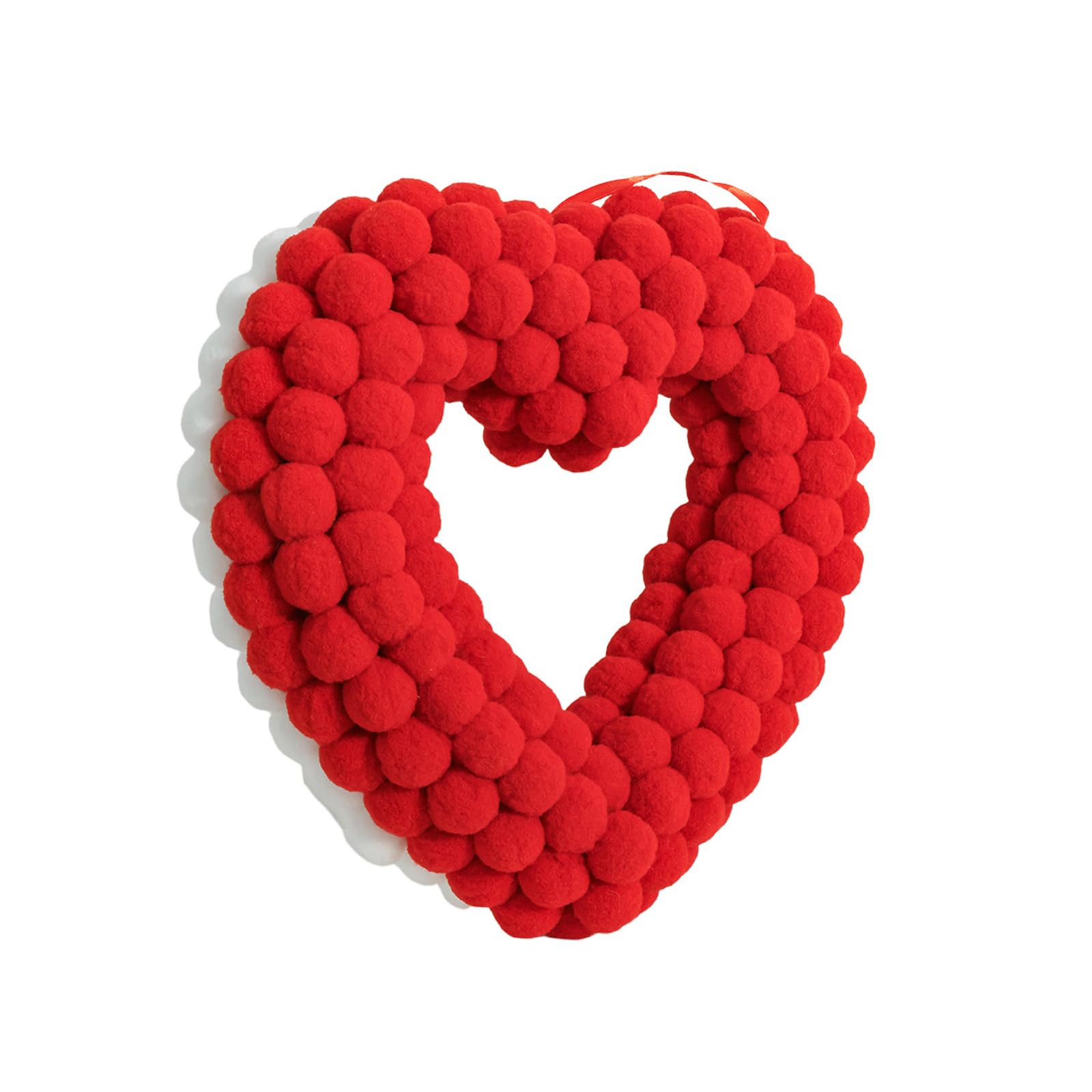 LUCKGONI Romance Heart Shape Plush Wreath Wall Hanging Decors For Valentine Wedding Proposal Decors 33cm