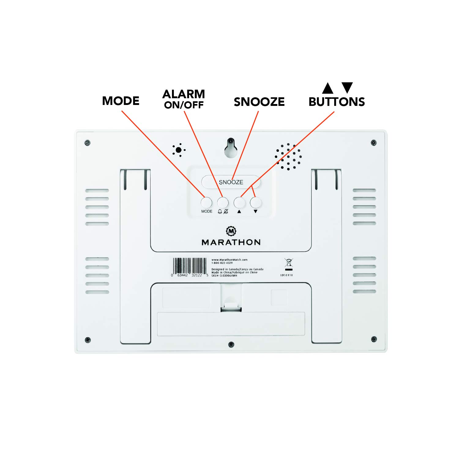 Buy Marathon Large Digital Wall Clock (Color White) Digital Clock
