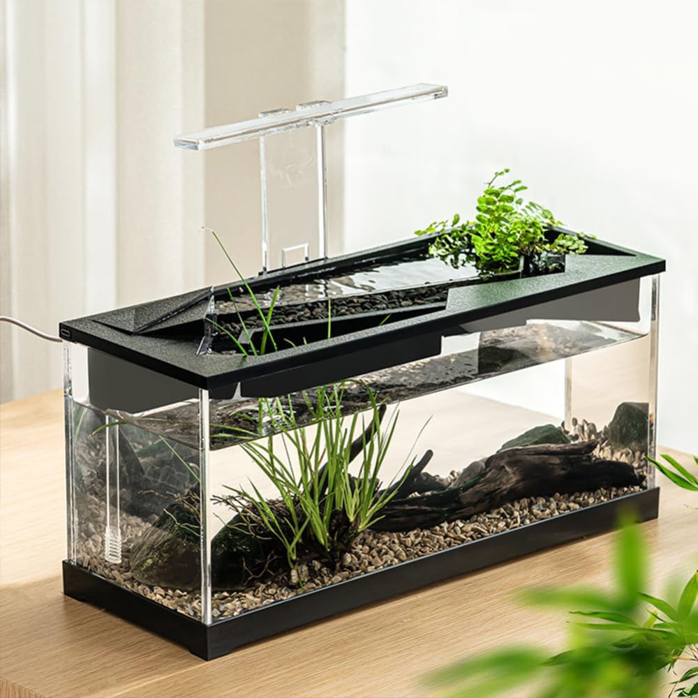 Kleines AquariumSet mit Wasserpumpe, transparentes rechteckiges