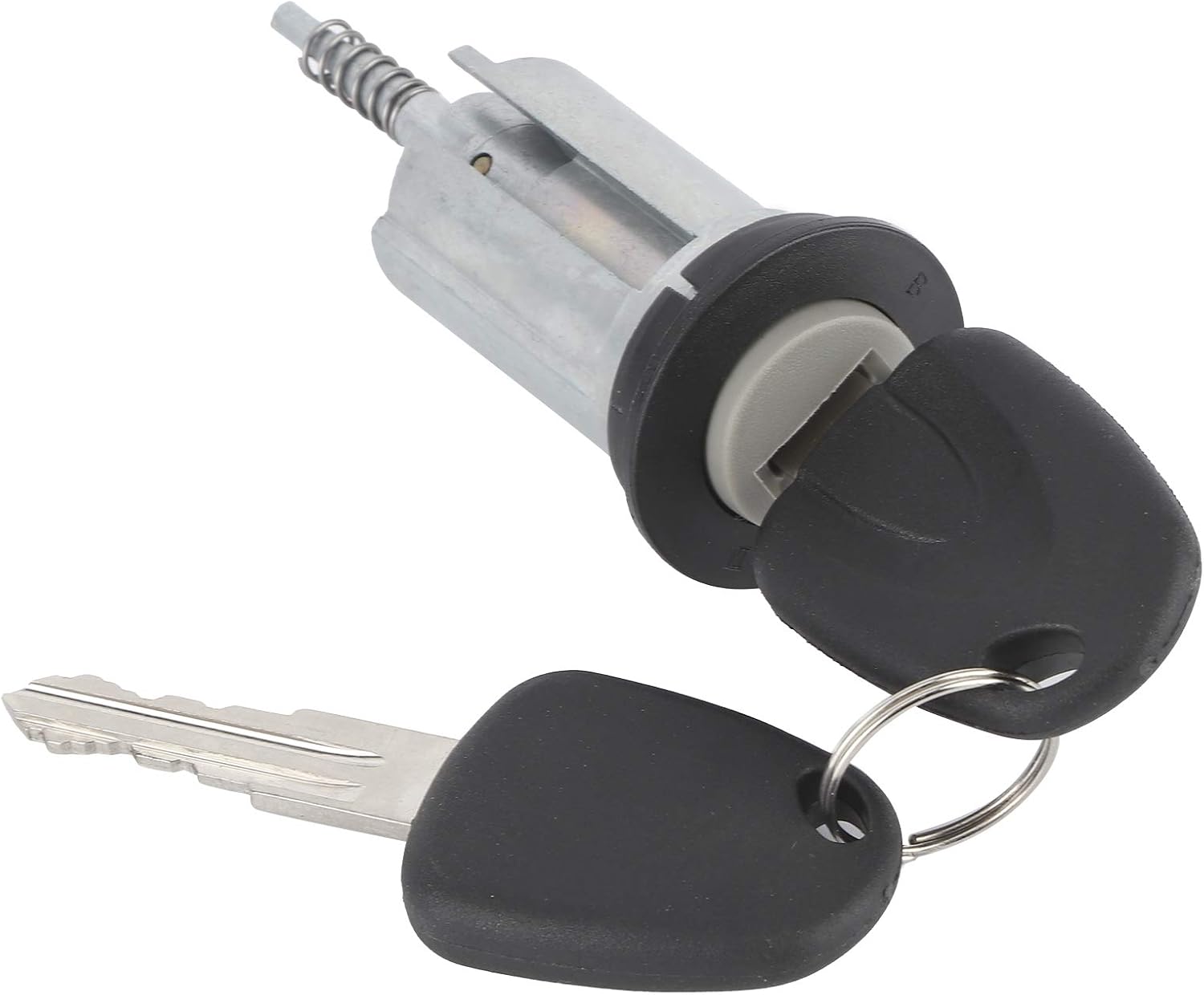 Ignition Lock Switch Steel Alloy Ignition Barrel Switch Lock with 2 Keys 0913694 Replacement for Astra F Mk3/G Mk4 Black+Silver