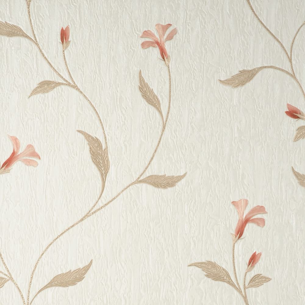 Vymura Bellagio Floral Cream Pink Wallpaper M95632 5011419956326