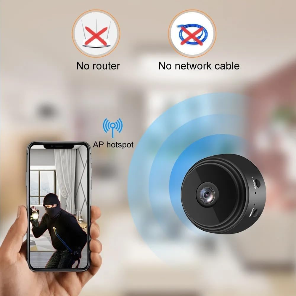 SUNBEET Eyetech Wireless WiFi, HD 1080p Mini Portable Security Camera, Cameras with Indoor Video Recorder, Small Low Light Vision | Portable & Magnetic | Home, Office, and Baby Monitor 4