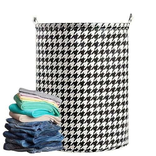 Cesto para Ropa Sucia de 96L, Bolsas Cestos Plegables para la Colada, Canasta de Lavandería Grande, Impermeable, Blanco y Negro, Talla XXL