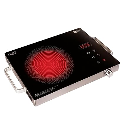 KWW 2200W Infrared Induction Cooktop | Soft Touch Panel | All Utensils Induction Cooktop | LED Display, Auto Switch Off with Crystal Glass | 1 Year Warranty (Neo Plus)