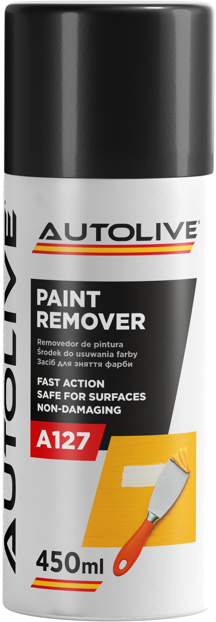 AUTOLIVE Eliminador de Pintura Profesional Spray Pack de 3 x 450 ml – Acción Rápida, Seguro para Superficies y No Dañino – Elimina Pintura, Laca, Goma de Mascar y Suciedad Difícil
