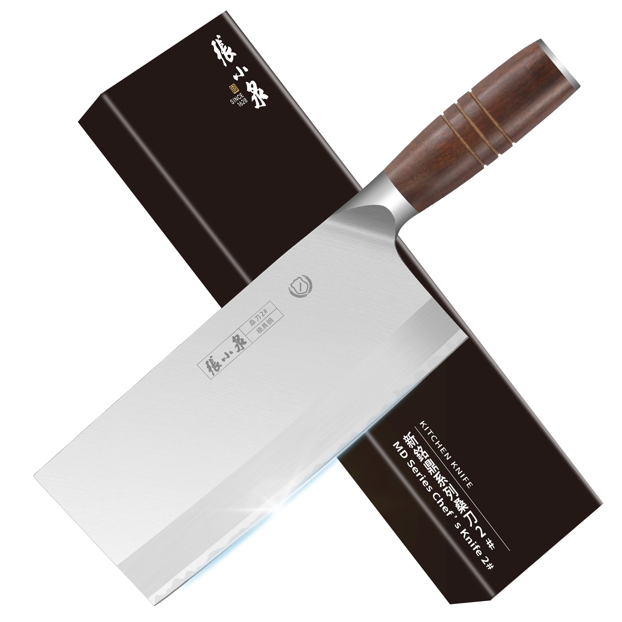 ZHANG XIAO QUAN SINCE 1628 Meat Cleaver,8.1”Chinese Vegetable Cleaver Knife Slicing Chopping Knife