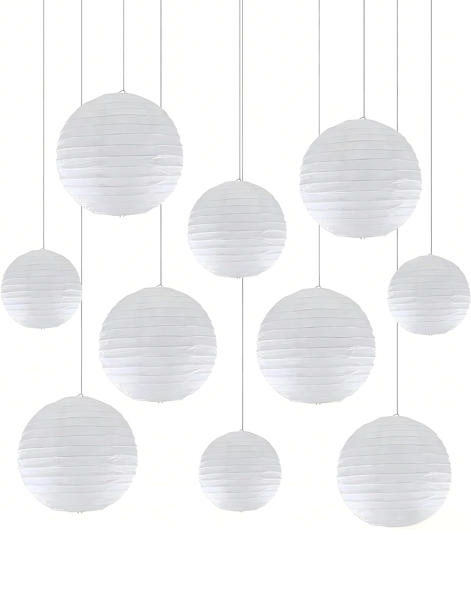 8 Lanterne di Carta Bianco,Paralume Rotondo Decorativo per Matrimoni,Decorative per Matrimoni, Compleanni, Feste ed Eventi