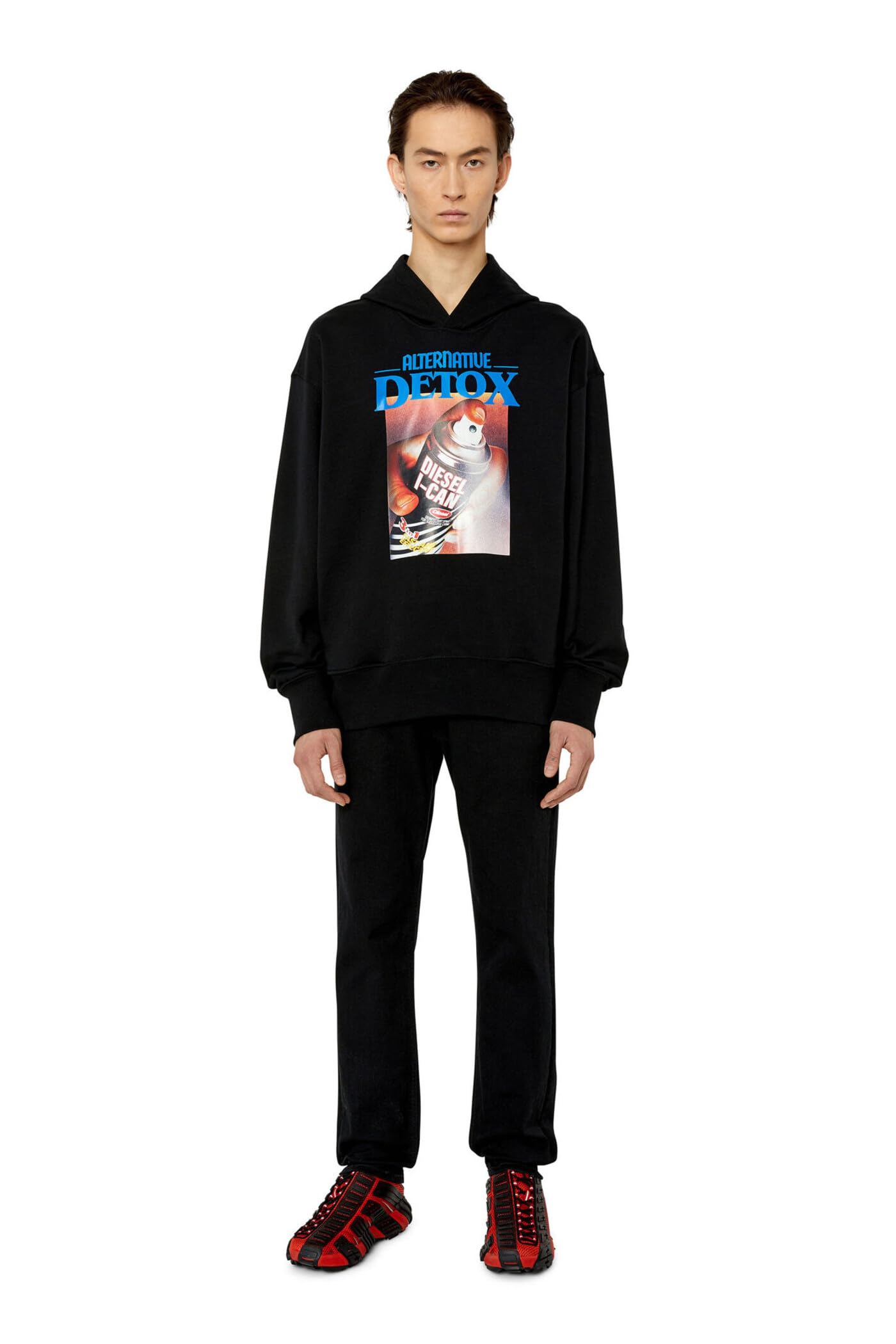 Diesel Felpa da uomo S-MACSOUT, Nero , L