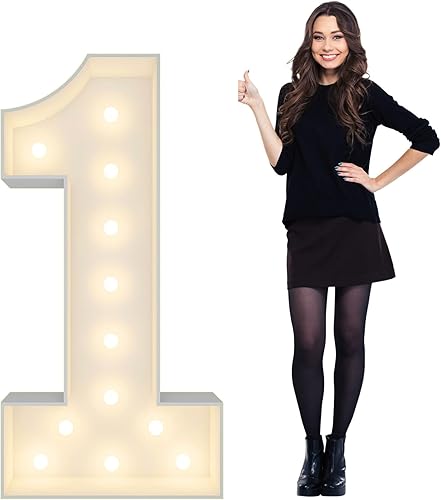 Vista 191 de Marco de números iluminados de 4 pies precortado, números de marquesina gigante, números 7, números de mosaico para globos, decoraciones de Número