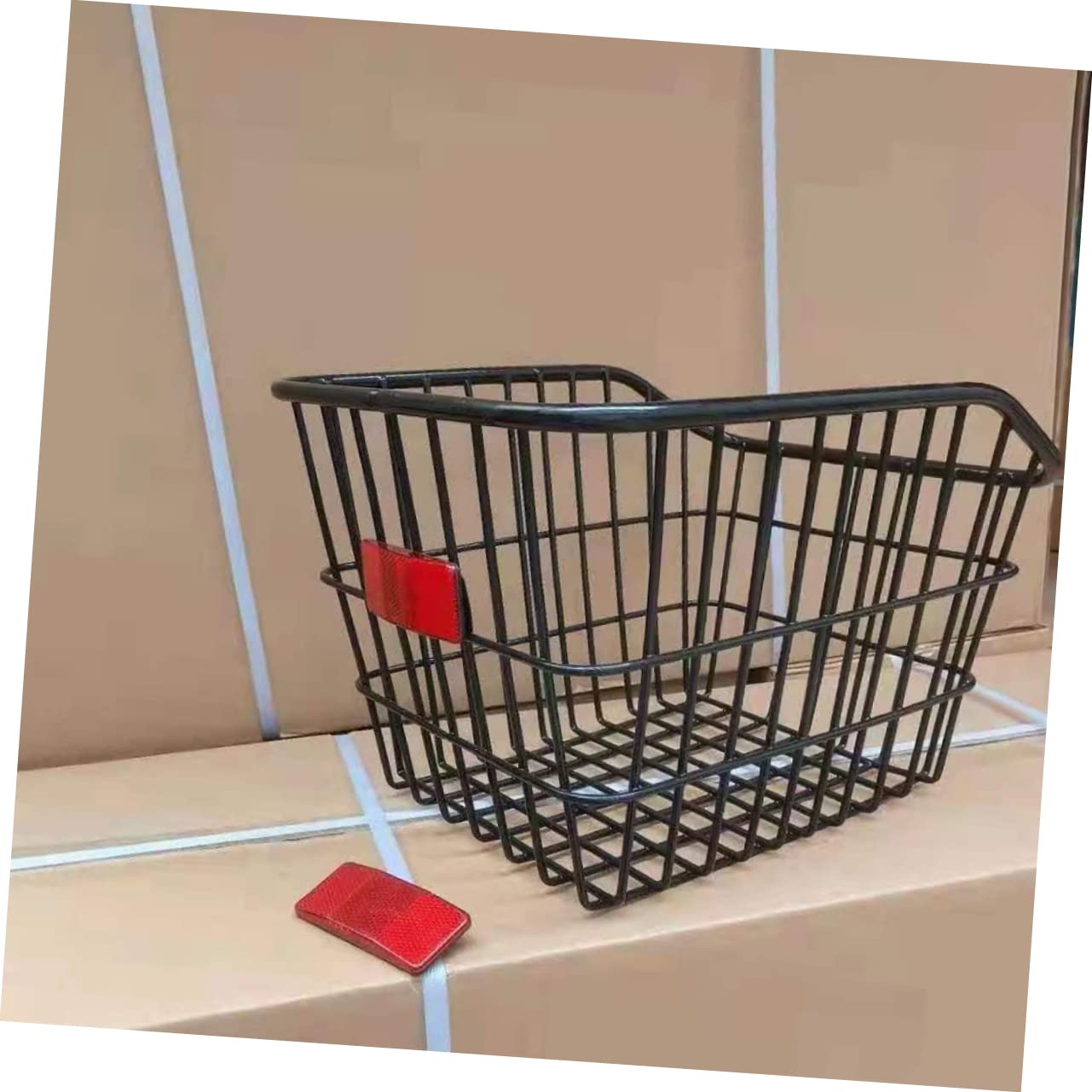 Sosoport Cesto Posteriore per Bicicletta in Metallo Nero Effetto Decorativo e Sicurezza per Uso Outdoor su Bici