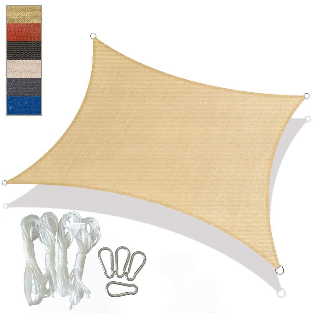 Anti-UV Sun Shade Sail Sun Shade Sail Square Sand Canopy Awning Shelter Heavy Duty HDPE Sunscreen Dustpro Windpro for Garden Pool WULE01 (Color : Yellow, Size : 3 * 4m)