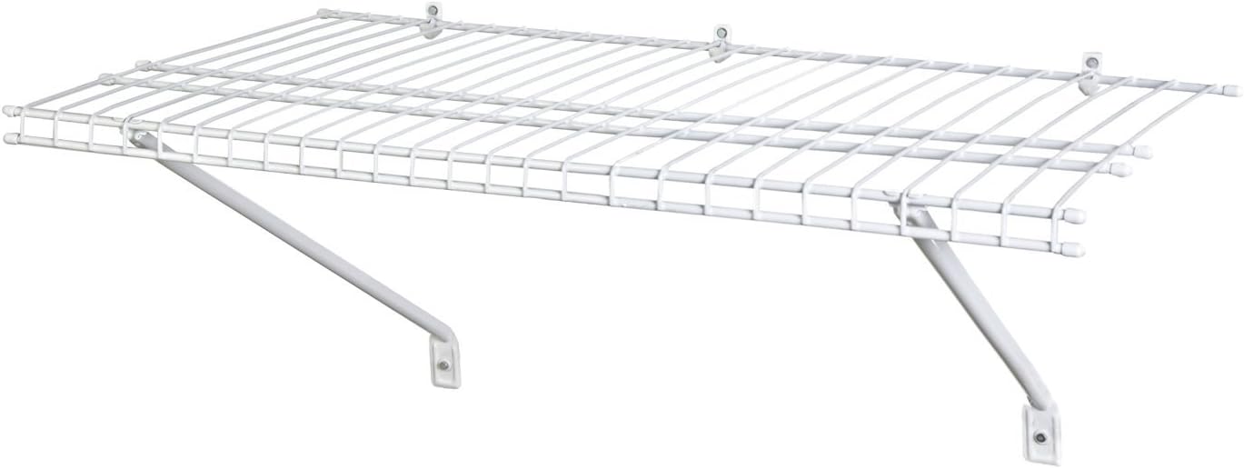ClosetMaid Wire Shelf Kit with Hardware, 2 Ft. Wide, for Pantry, Closet, Laundry, White Vinyl Finish