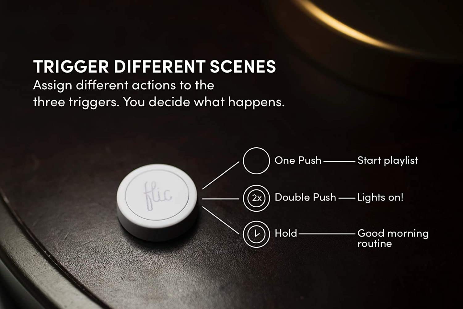 Flic 2 przyciski Smart – 1 opakowanie Flic 2 przyciski – Smart Home Control Button – działa z Hue, LIFX, IKEA Trådfri, Sonos, Spotify, IFTTT i wiele innych, biały