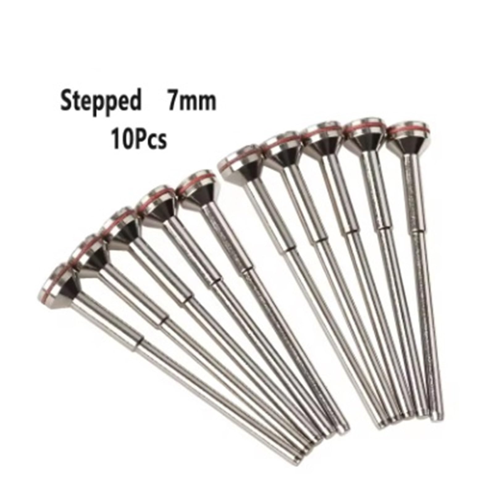 10 sztuk trzymająca igłę polerską trzpień trzpień wiertła diamentowe narzędzie do polerki wiertło do cięcia maszynowego narzędzia stomatologiczne(Stepped 7mm)
