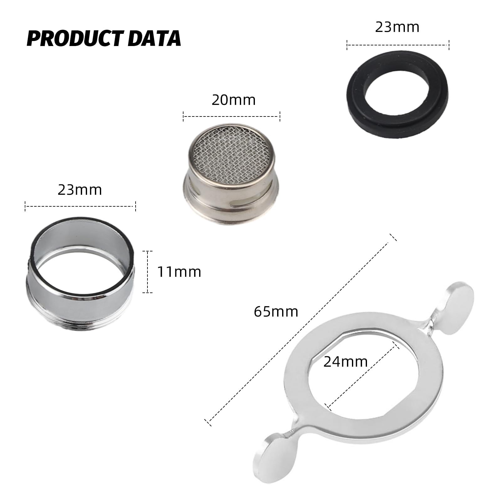 Aeratore Per Rubinetto M24 - Set 6 Pezzi Con Chiave E Guarnizioni