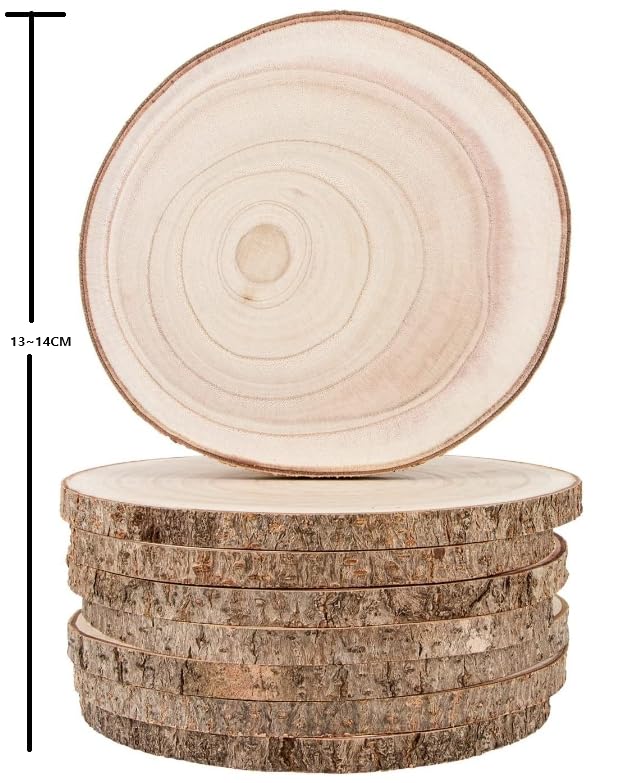 4 Holzscheiben 17-18 Cm - Naturbelassen, Rund, Für DIY, Deko, Untersetzer, Hochzeit