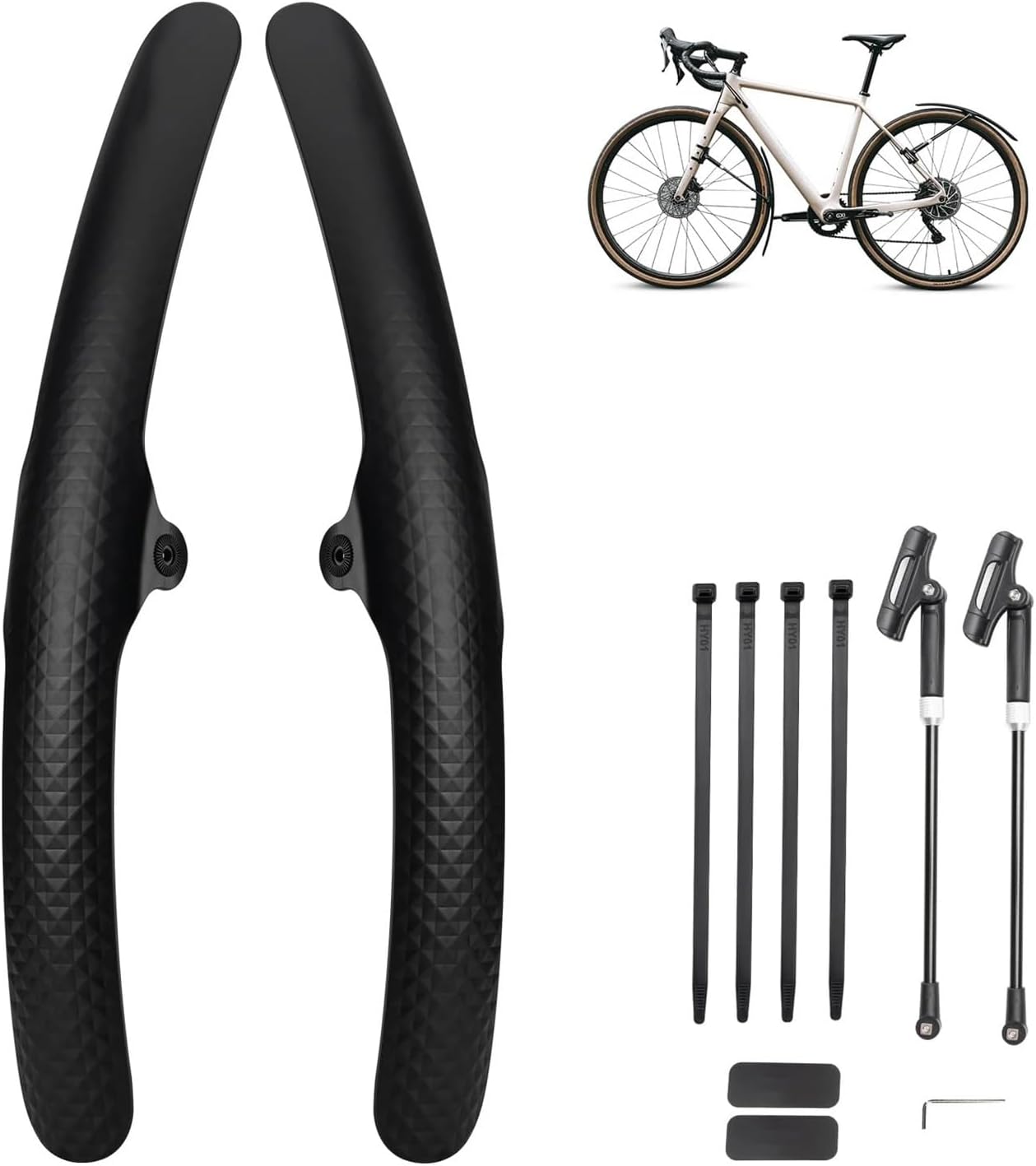 Motorbike Splash Mudguard Bicycle Mudguard for 700c Road Bike Mudguards Splash Guard Mud Guards Set Strong Toughness Wings Front Rear