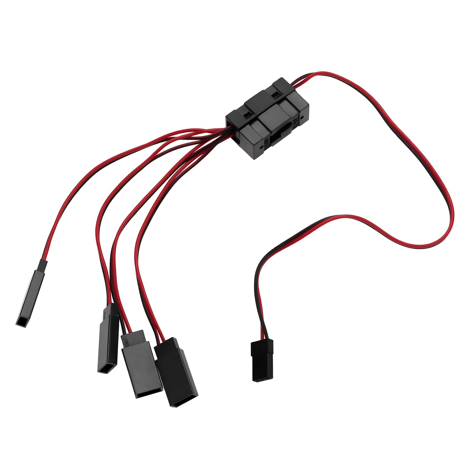 YINETTECH RC 4-Way LED Light Controller Switch On/Off Controller Y Cable Compatible with TRX-4 SCX10 1/10 RC Crawler
