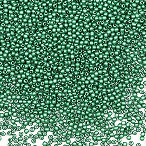 Bala&Fillic Size 2mm Seed Beads 9000pcs/100 Grams in Bag, 12/0 Matte Green Color Seed Beads Small Craft Seed Beads for Making Jewelry Earring Bracelets Necklace (Matte Green) - Image 2
