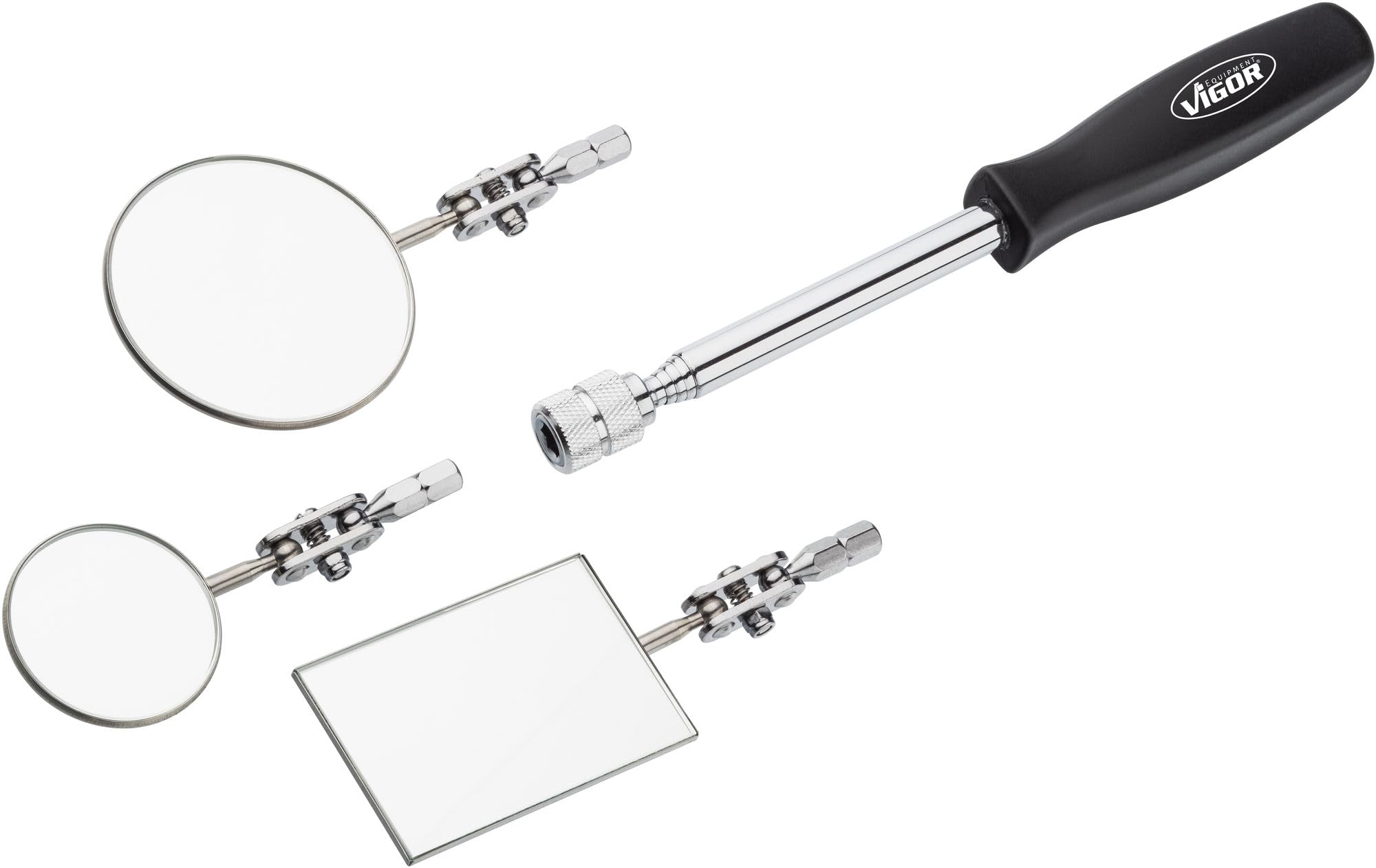 Vigor Telescopic Mirror (Set of 3 Assorted Mirror with Federgespanntem Double Knuckle) V5480