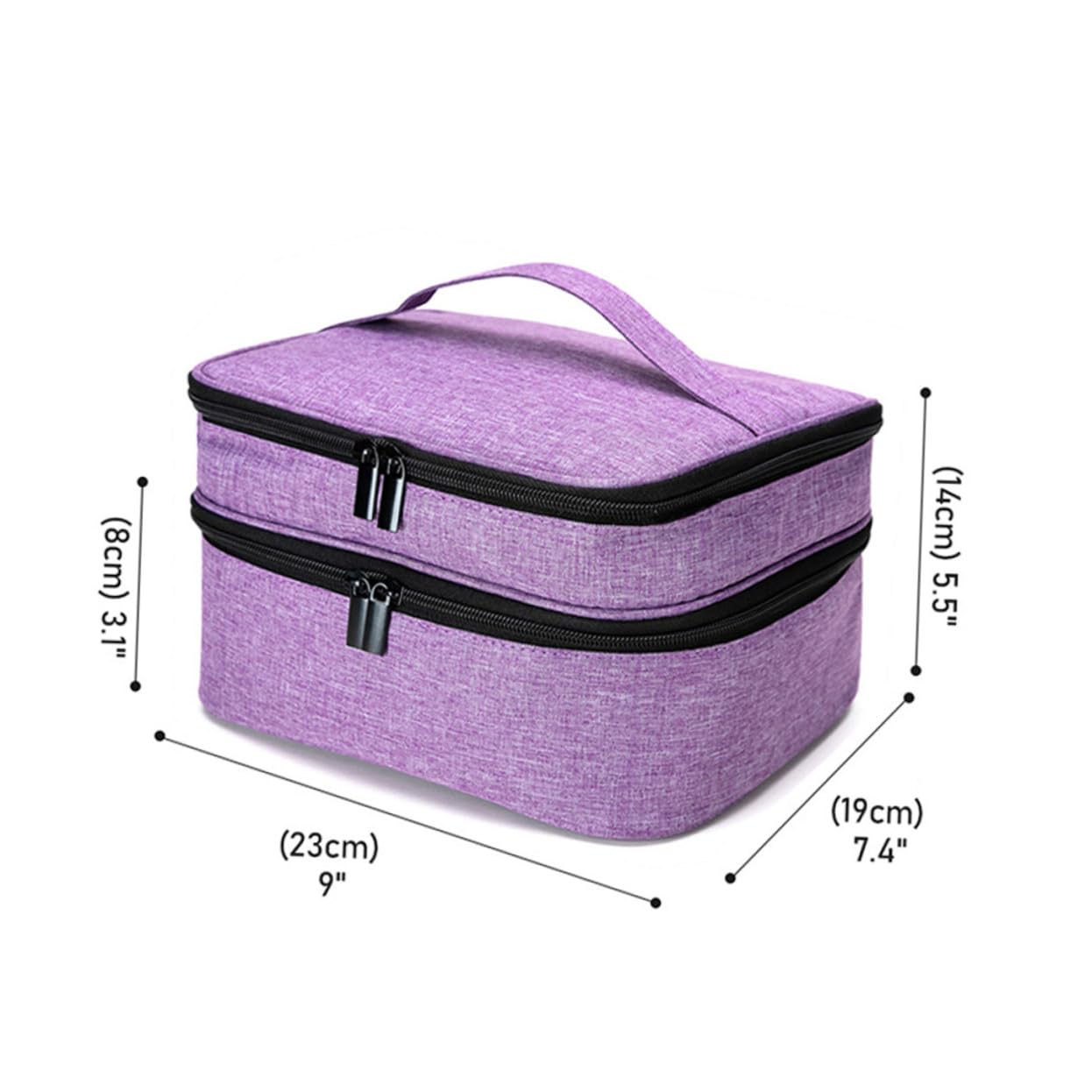 BESTYASH Borsa Porta Smalti Doppio Strato 30 Scomparti Porpora | Capienza Ampia, Flessibile e Portatile, da Mettere in Valigia per Ordine e Protezione