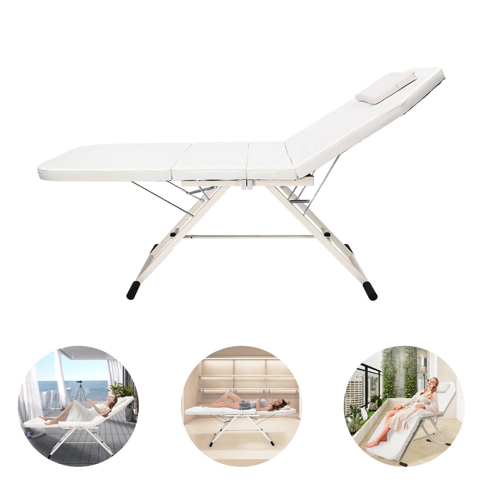 Camilla de Masaje Plegable SPA - Salón de Belleza Cama Cosmética - Silla de Terapia Portátil para Tatuaje y Facial - Mesa de Masaje