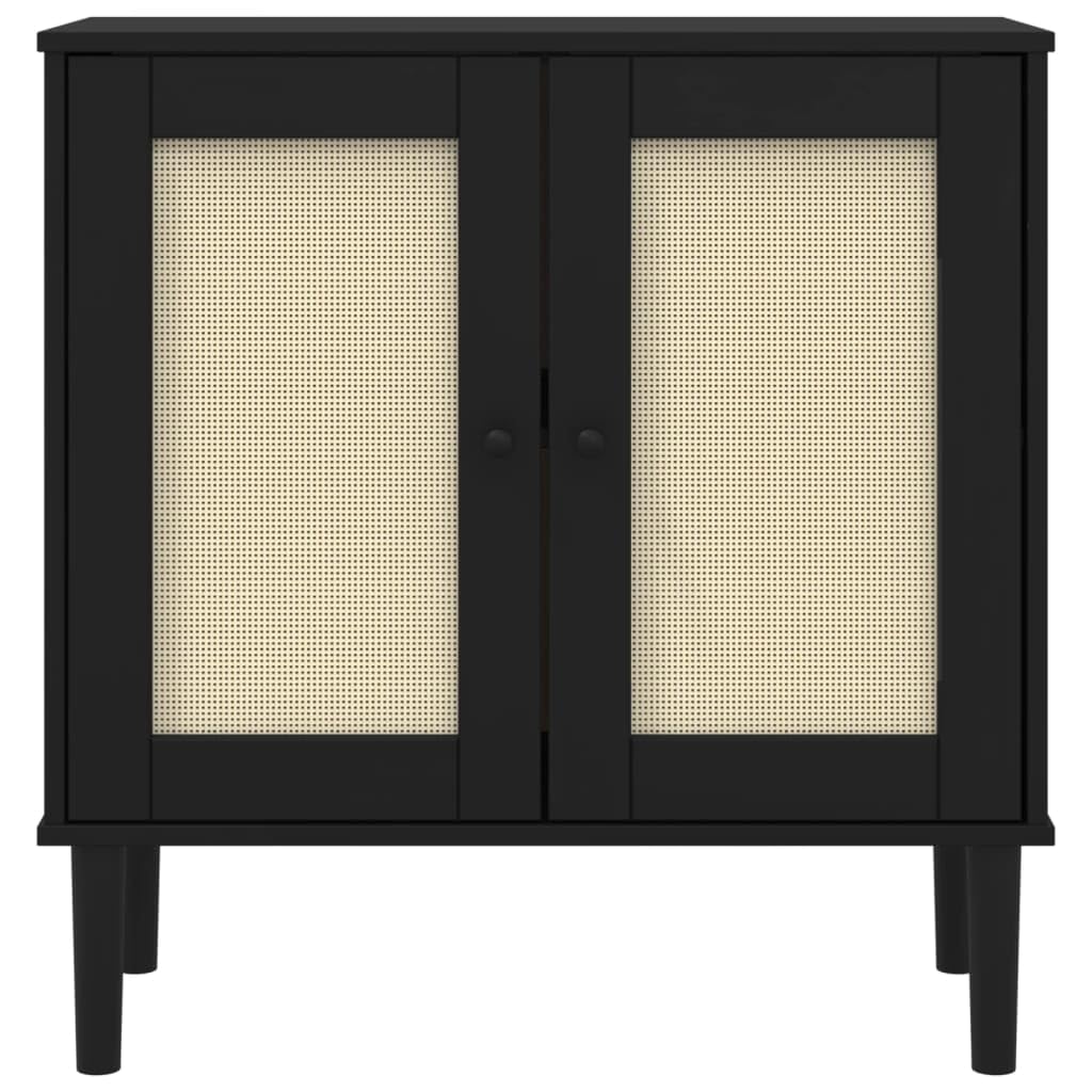 Buffet noir 80 x 35 x 80 cm en pin
