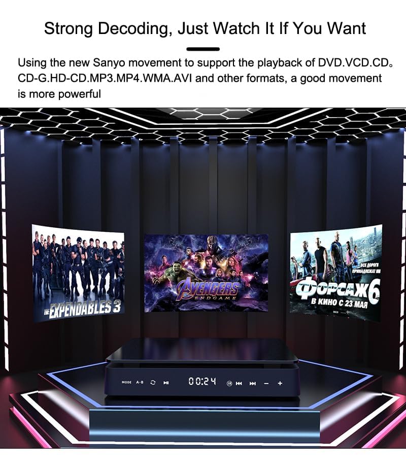 Image of 1080P DVD HD Video Player Portable VCD Player MiNi CD Player HDMI Video + 3.5mm Jack Audio Output with Remote Control
