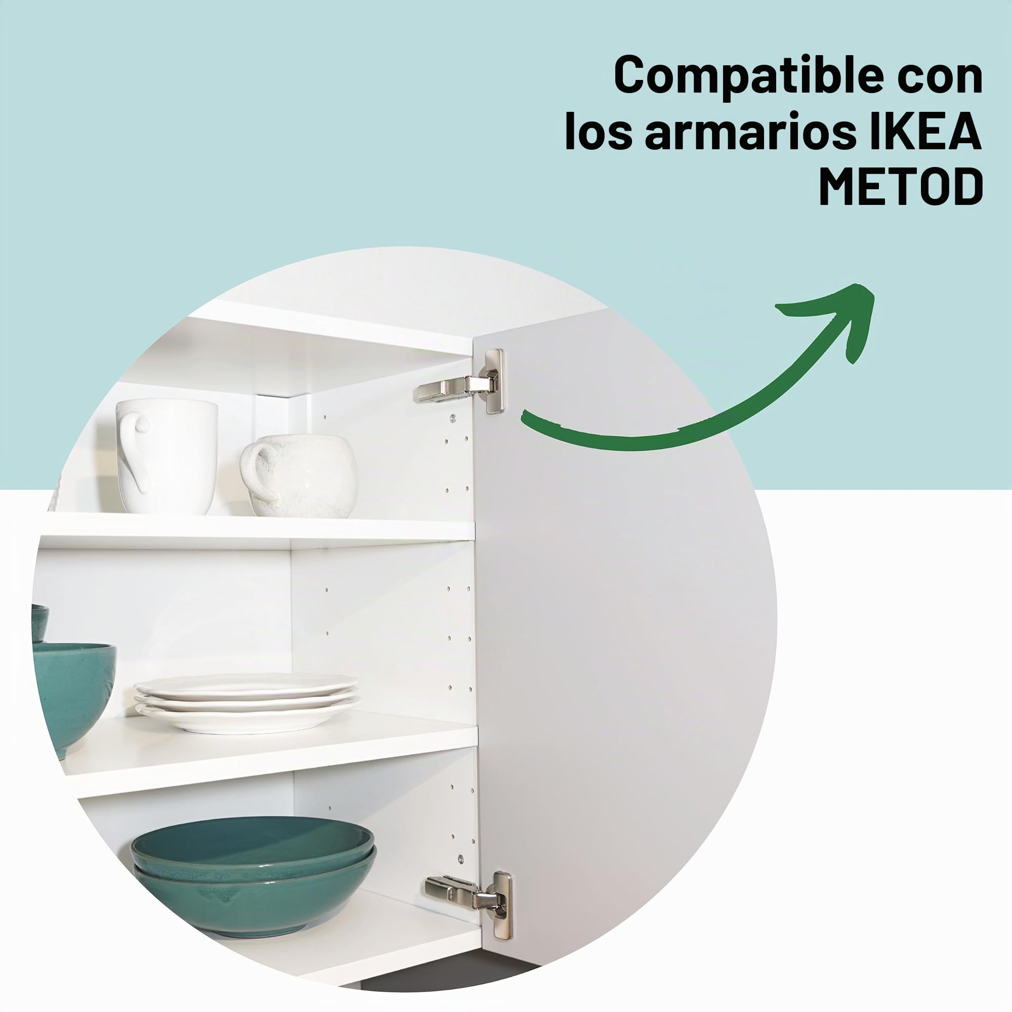 Bisagra de cierre suave para IKEA UTRUSTA 110 y cocina Metod, con amortiguador integrado, incluye instrucciones para el montaje (4 unidades)
