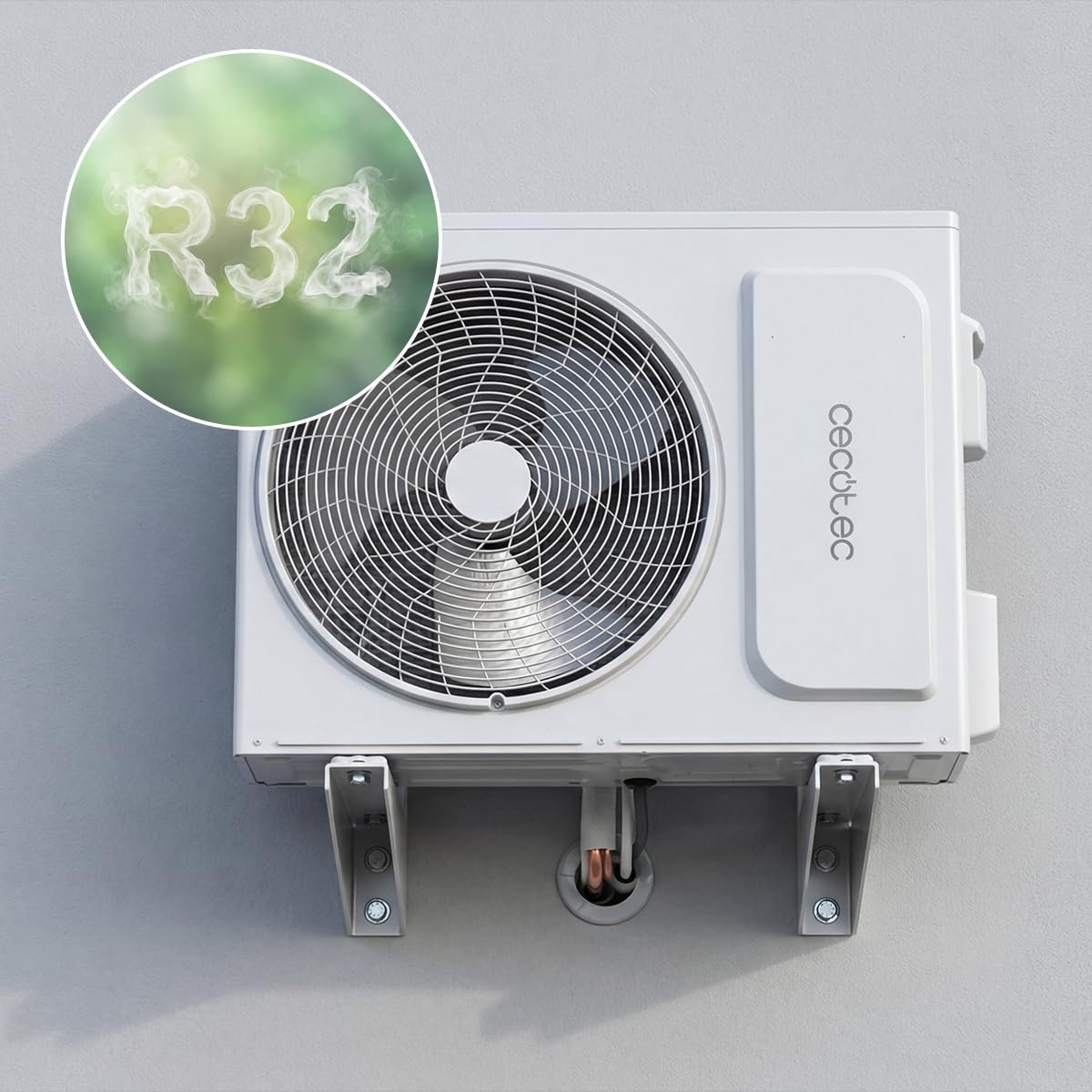 Cecotec Climatiseur Split AirClima 12000 Wind Connected Inverter, 12000 BTU, pompe à chaleur, 5 modes, classe A++, déshumidificateur 21,6 l/jour, écran LED, minuterie 24h, filtre lavable