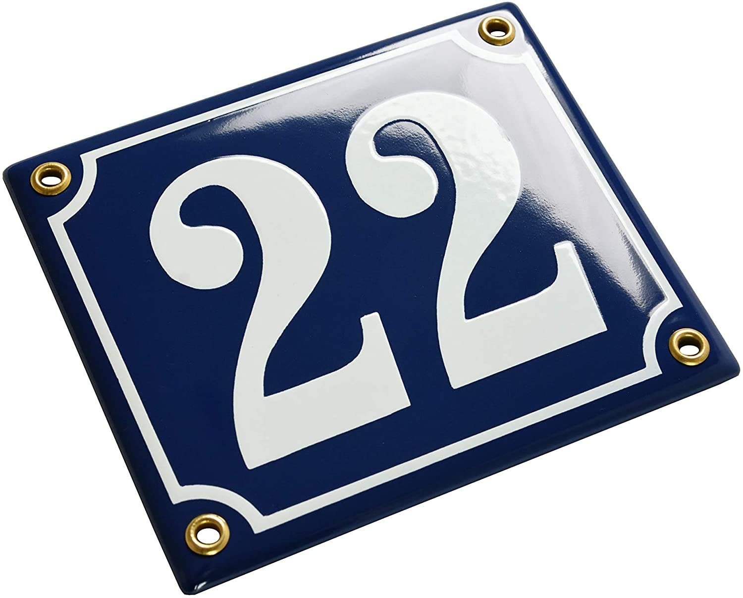 Placas de Dirección – Ceramica Numeros Casa Exterior Personalizada – 12x14 cm - Azul