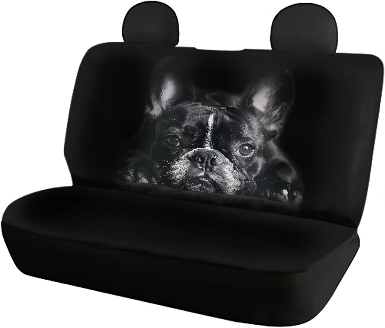 Biyejit Bull Dog Car Accessories Set Back Seat Protector + Front Seat Covers Full Set 4 Pieces Pet Covers for Most Car SUV Van Truck