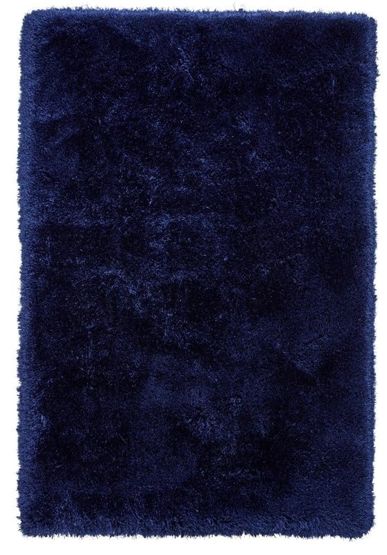 Image of Square Plain Fur Rugs Bedroom and Living Room 4x4 Feet Modern Home Decor Handwoven Extra Comfy Premium Shag Navy Blue Color