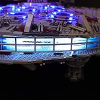 Vista 3 de Kit de iluminación LED Briksmax para el Halcón Milenario Ultimate de Star Wars – Compatible con el modelo de bloques de construcción Lego 75192 –