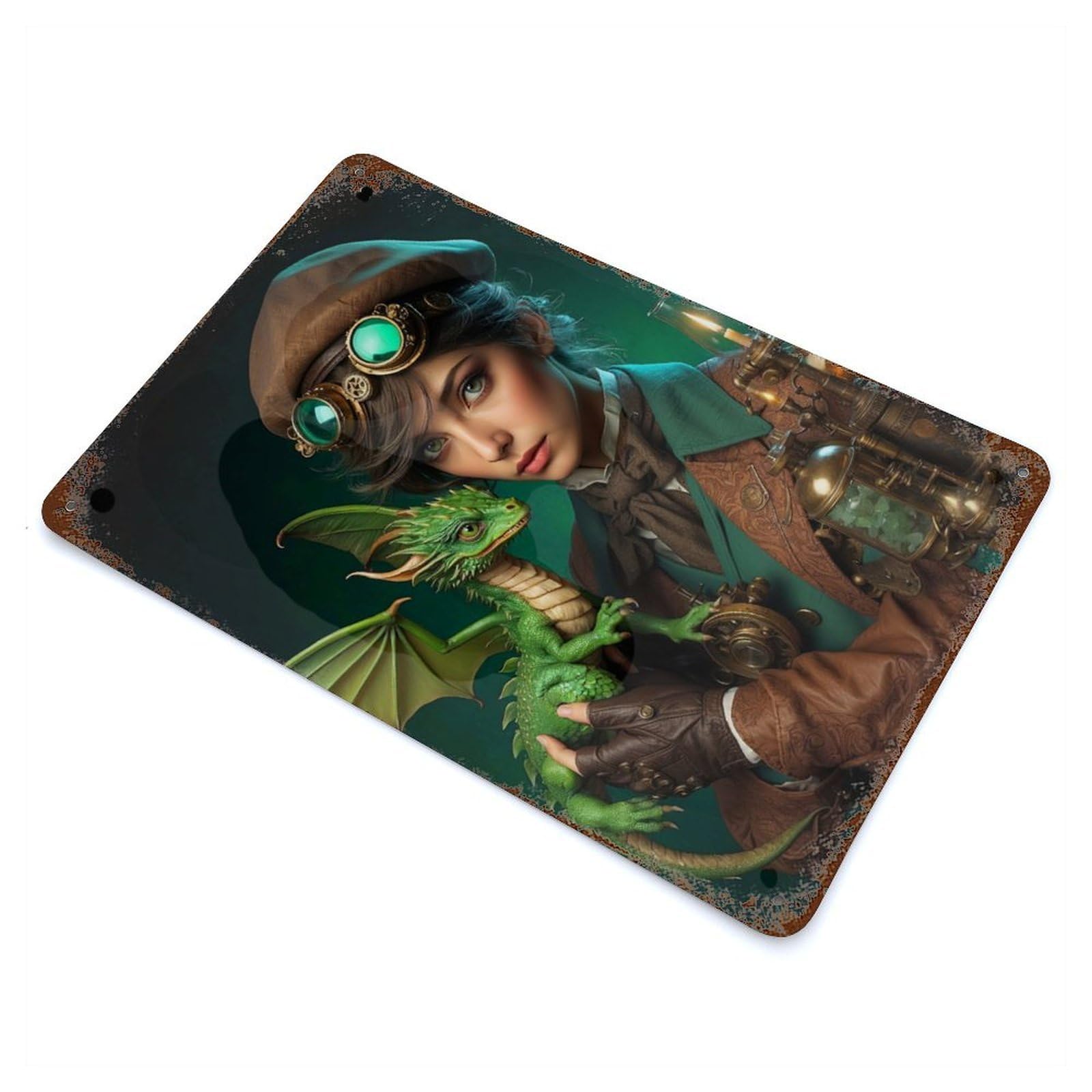 The Alchemists Companion Vintage Wall Sign 11.8"x7.9", Rust Effect Metal Decor for Living Room, Hallway And Home Decor